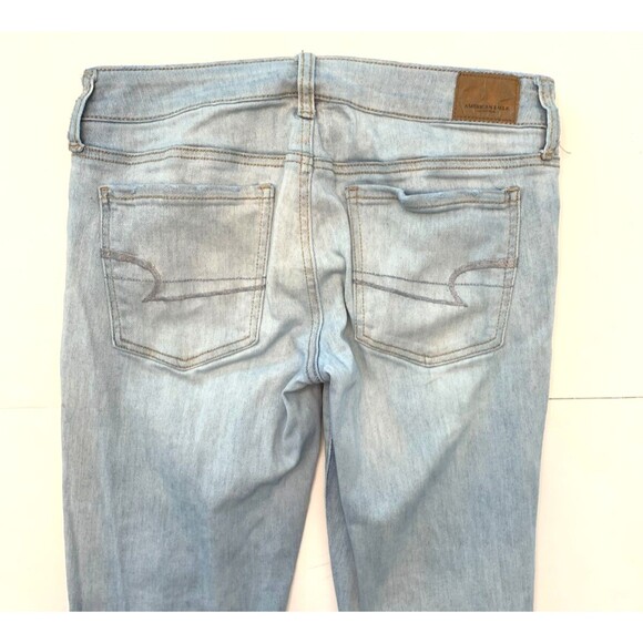 American Eagle Jeans Womens 8 Low Rise Distressed Super Stretch X Jegging Denim - Picture 2 of 10